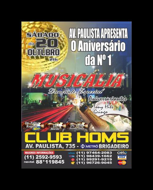 Musicaliando tem baile marcado para abril no Club Homs